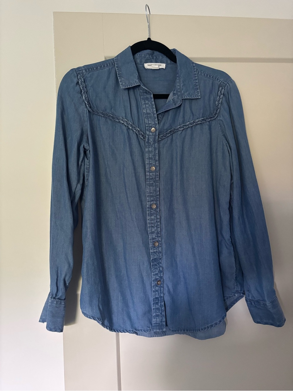 beachlunchlounge Light Blue Washed Denim Button-Down Shirt